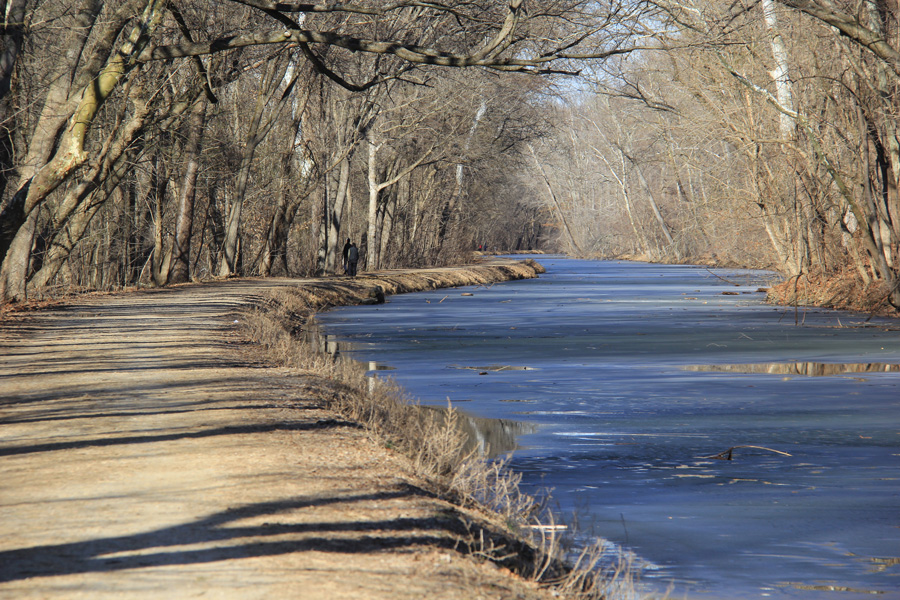 All is calm on the frozen C&O canal.