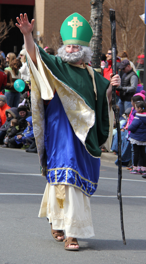The Saint himself parades.