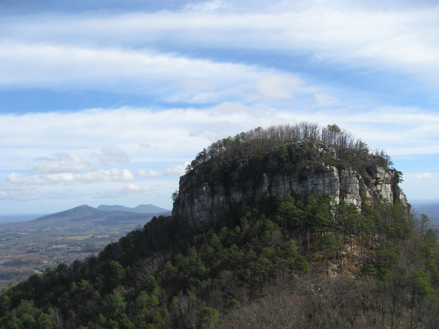 The Big Pinnacle of Pilot Mountain can be seen for miles in all directions.